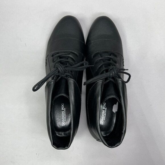 London‎ Fog Clora Boots Girls Size 11 Black Leather Lace Up Ankle Booties - Picture 8 of 11